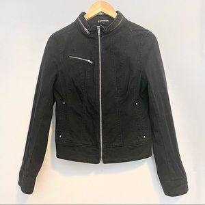 Express black denim zip up jacket